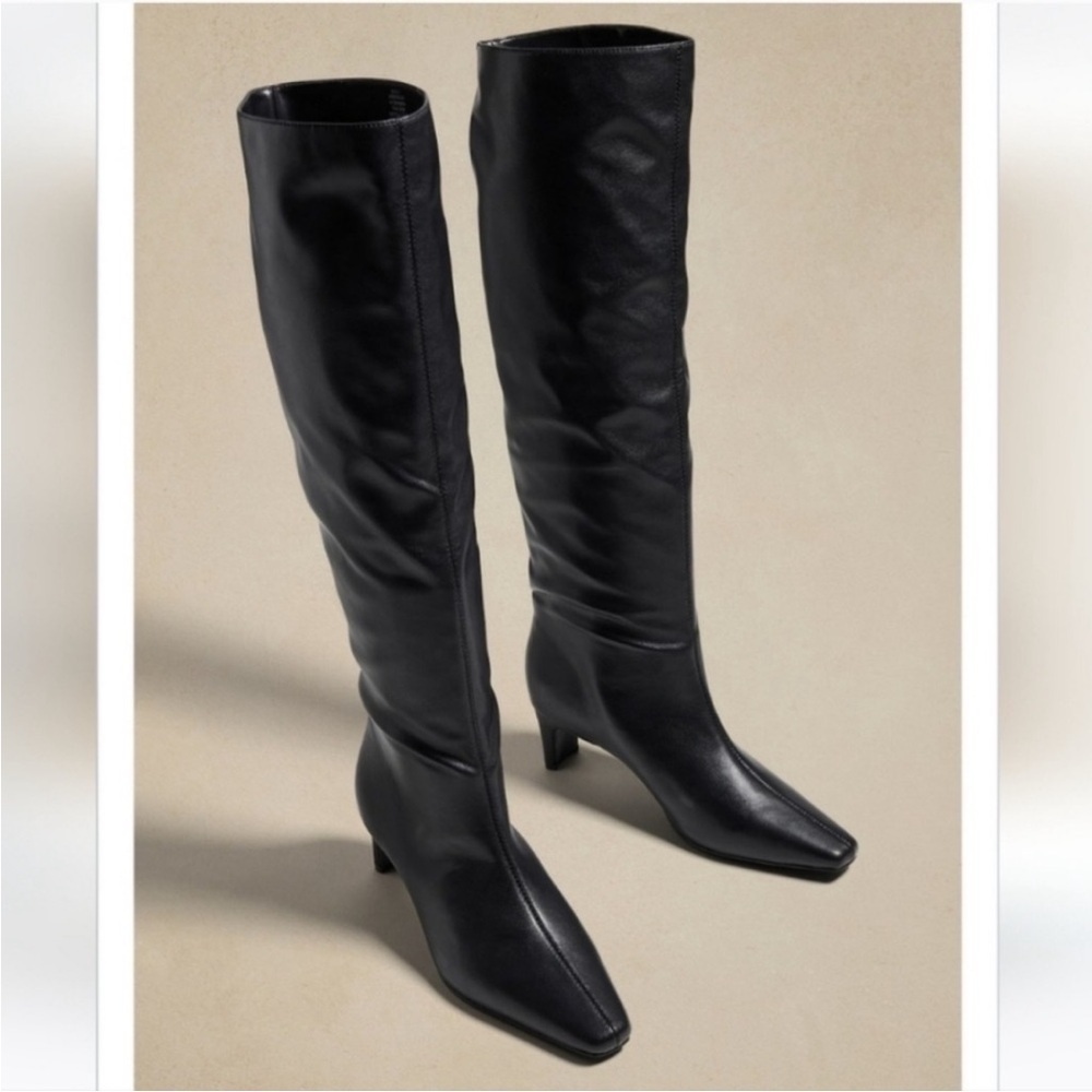 NEW! Banana Republic Black Vegan Tall Slouch Boot - Multiple Sizes - Picture 6 of 12